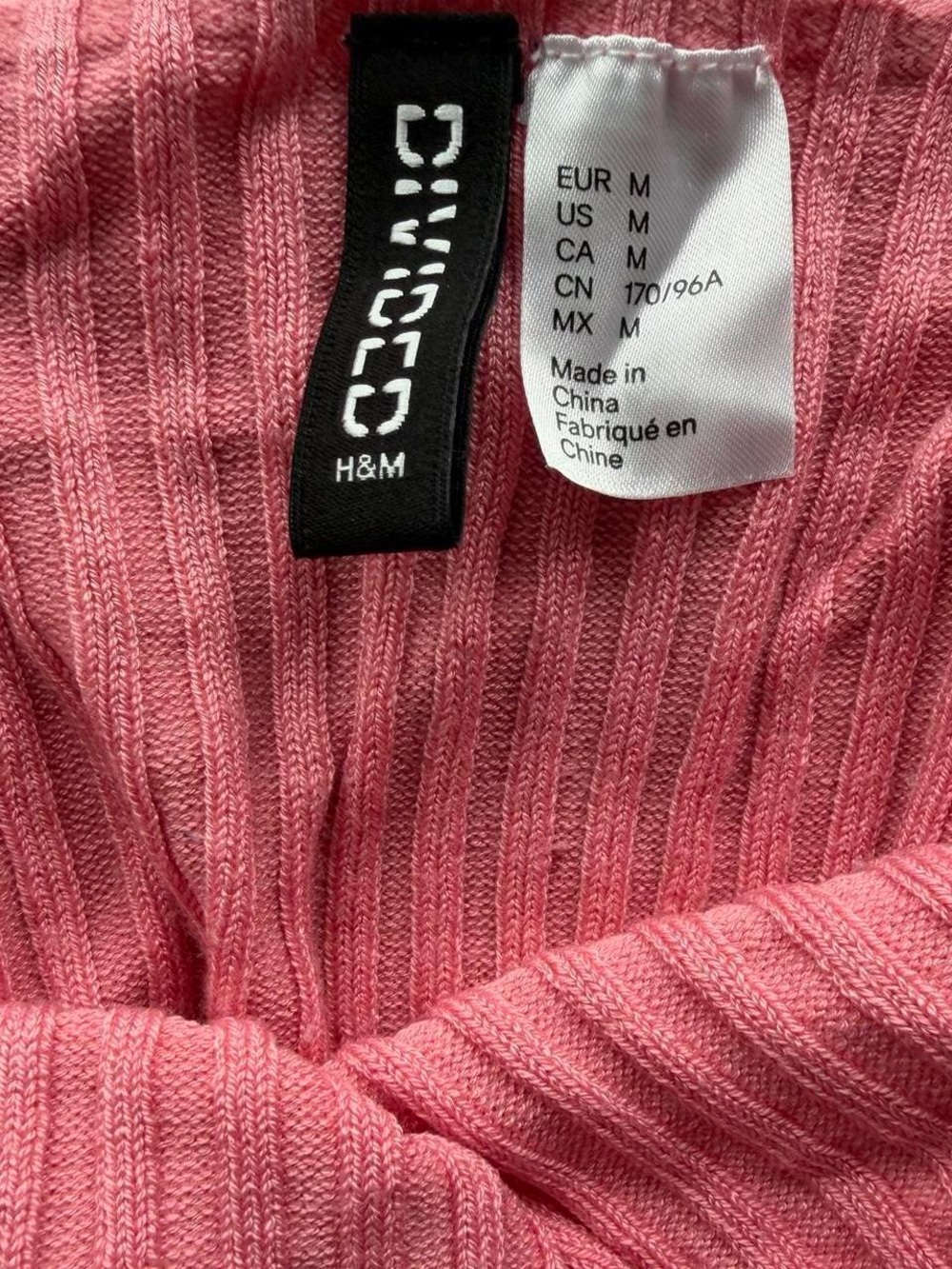 Pink Off-Shoulder Ribbed Women's Top - Picture 2 of 2